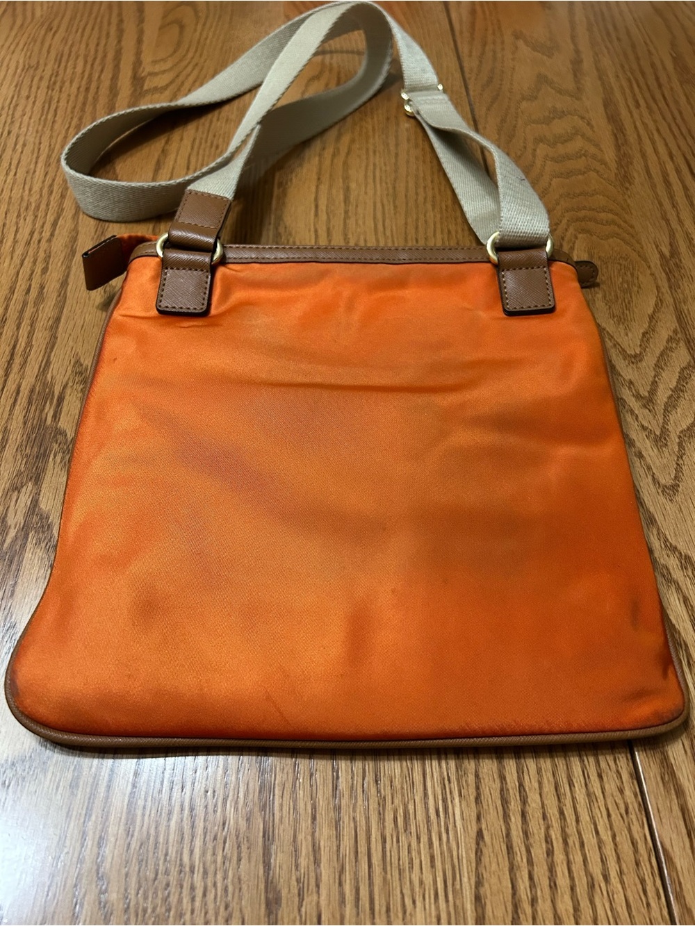 Michael Kors Orange Crossbody Messenger with Leather Trim - Picture 2 of 14